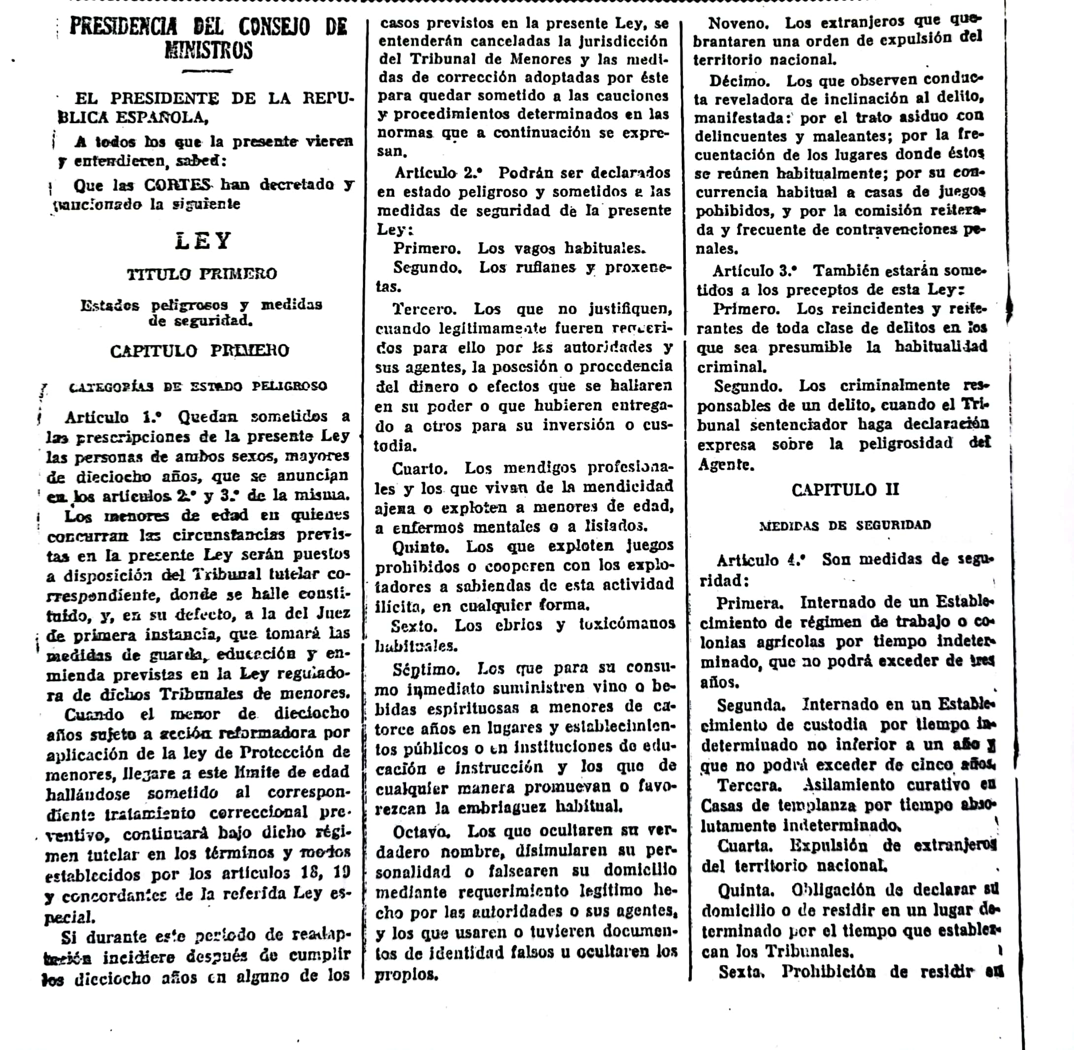 Página 1 del decreto de 1952